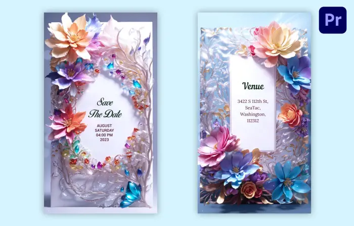 Hindu Floral 3D Wedding Invite Instagram Story
